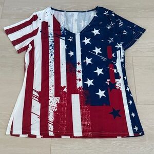 3/$10 Patriotic Stars and Stripes Short Sleeve Tee
